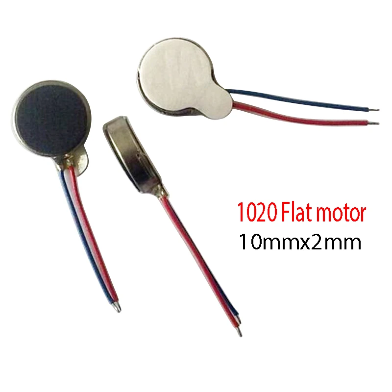 

100pcs Micro Vibrating Motor CellPhone Vibrator 10mmx2mm Small Coin Toy Cell phone Vibration Pager Motor 1020