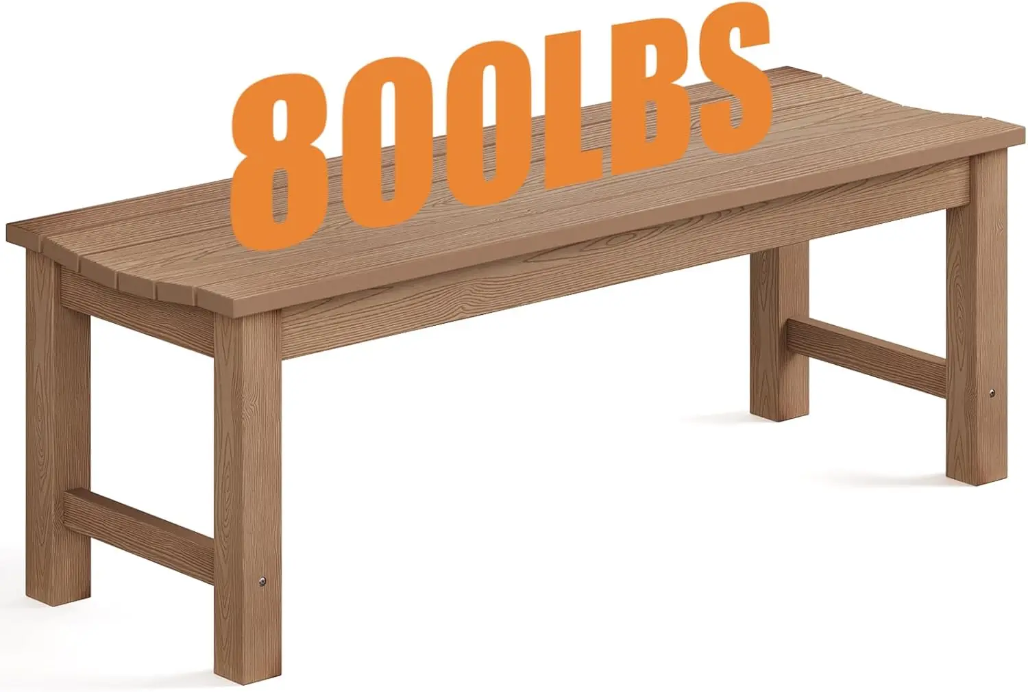 مقعد خارجي لشخصين، مقعد حديقة من خشب الساج مقاوم للطقس، يحمل 800 رطلًا، للفناء والسطح والشرفة