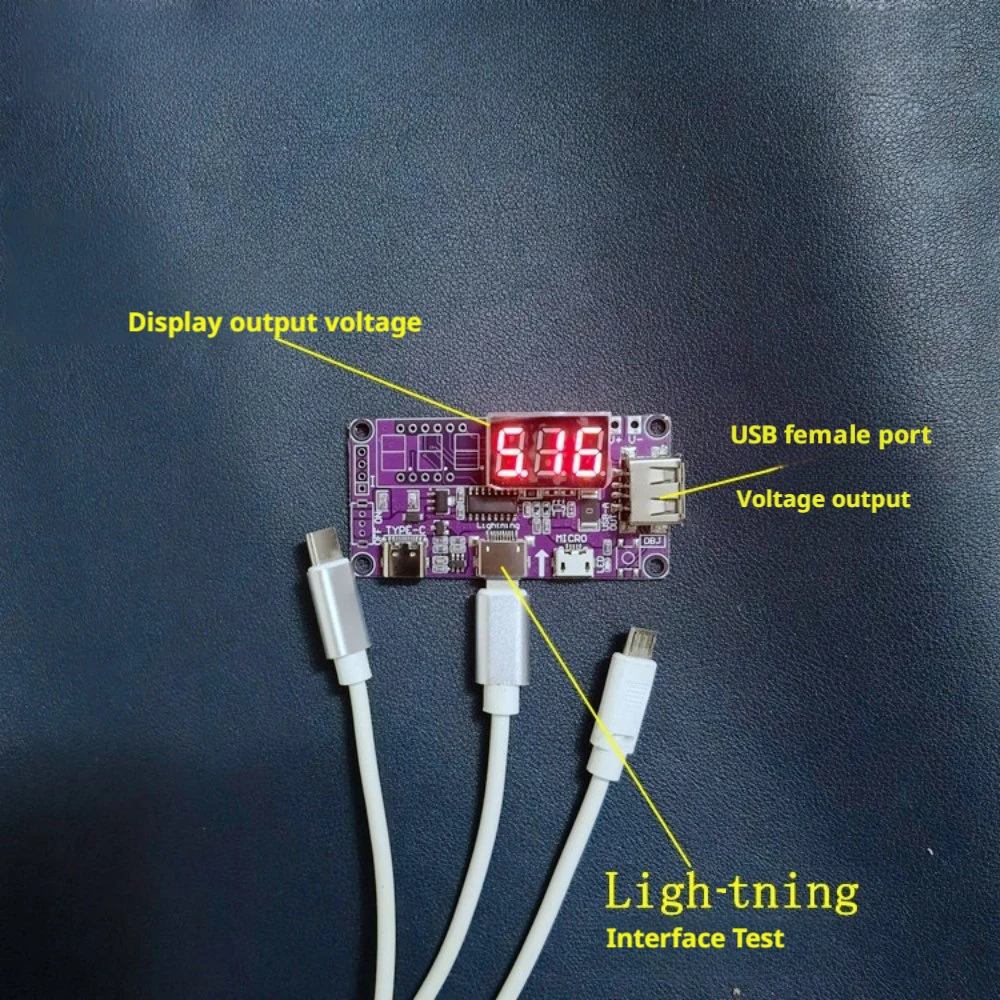 

Power Bank Test Board Voltage and Current Meter Test Adapter Test Module Charging Cable Test Meter Three Test Interfaces