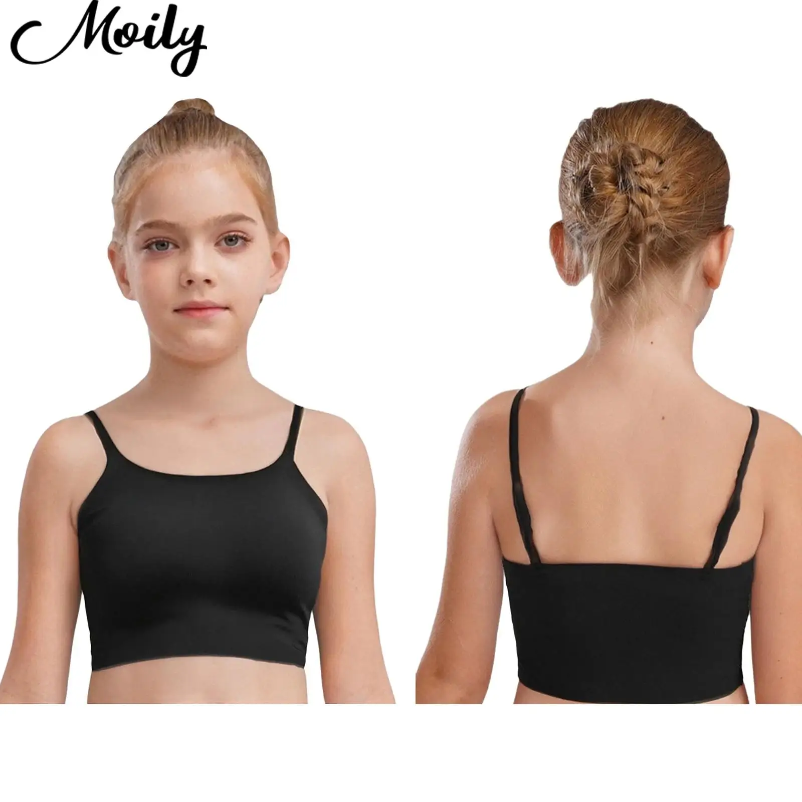 

Teenage Girls Training Bra Vest Padded Bra Underwear School Girls Fashion Adjustable Spaghetti Straps Seamless Camisole Crop Top