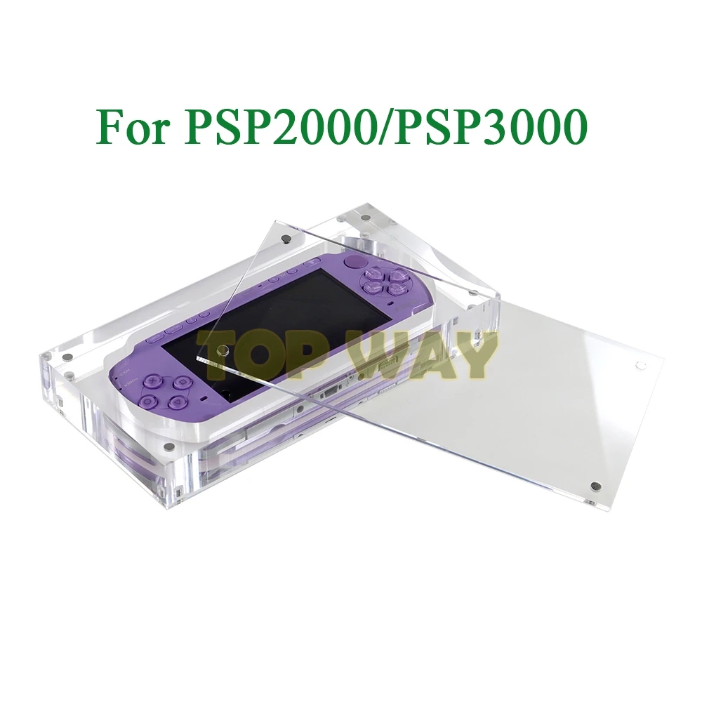 Estojo de cartão acrílico altamente transparente, caixa de exibição do jogo, acessórios de reparação, PSP1000, PSP2000, PSP3000, 1pc