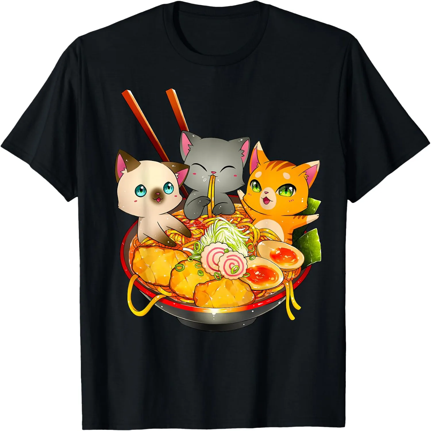 Ramen Cat Kawaii Neko Anime Otaku Cats Japanese Noodles Gift T-Shirt