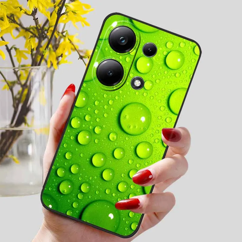 Phone Cases For Xiaomi Poco M6 Pro 4G Case Black Silicone TPU Shockproof Soft Cover for Poco M 6 Pro 4G Protect Capa M6Pro 4G