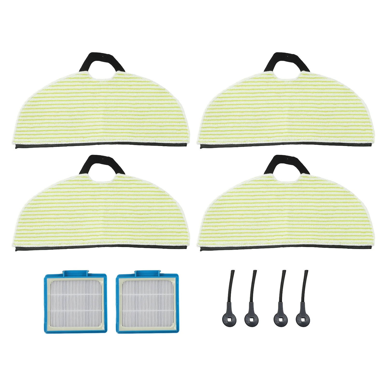 Premium Cleaning Combination Side Brush Filters & Non shedding Microfiber Mop Pads for Shark RV2001WD Robot Vacuum