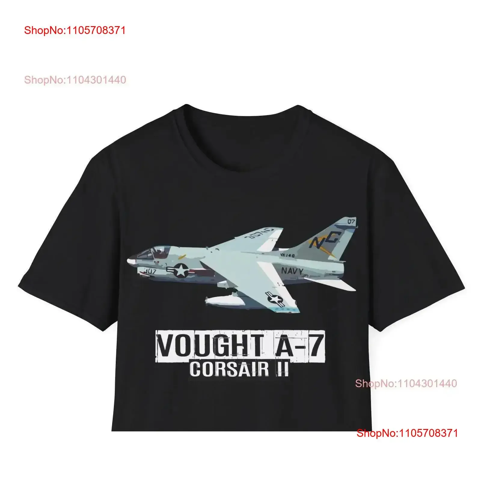 Vought A 7 Corsair 2 T Shirt Fighter Jet Aircraft Military Plane Aviation vintage Washed Soft homme Stretched designer clothes