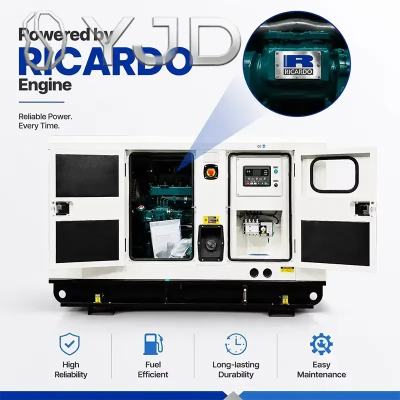 Ricardo Power Silent Diesel Generator Set 24kW 30kva Automatic Voltage Regulator for Outdoor Engineering Temporary Power