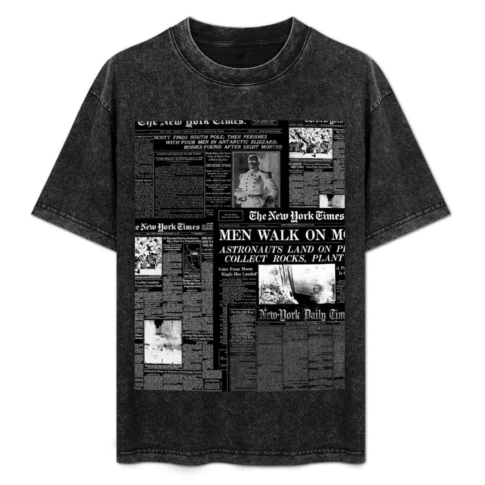 

Newspaper print [black] T-Shirt Vintage Print Crew Neck Tee