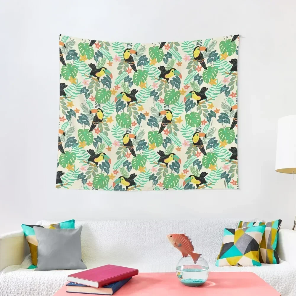 

Toucan Island Tapestry Aesthetic Decoration Custom Tapestry