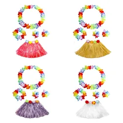 Plastic Fibers Child Grass Skirts Hula Skirt Hawaiian Costumes 40CM 5PCS Dress Up Festive & Party Supplies