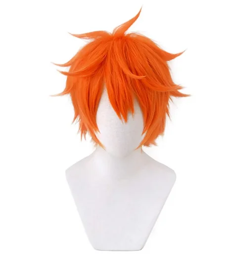 Soyusunny Haikyuu Hinata Shoyo Peluca de cosplay Disfraz corto naranja Pelucas de Halloween para hombres Niños Fiesta de anime