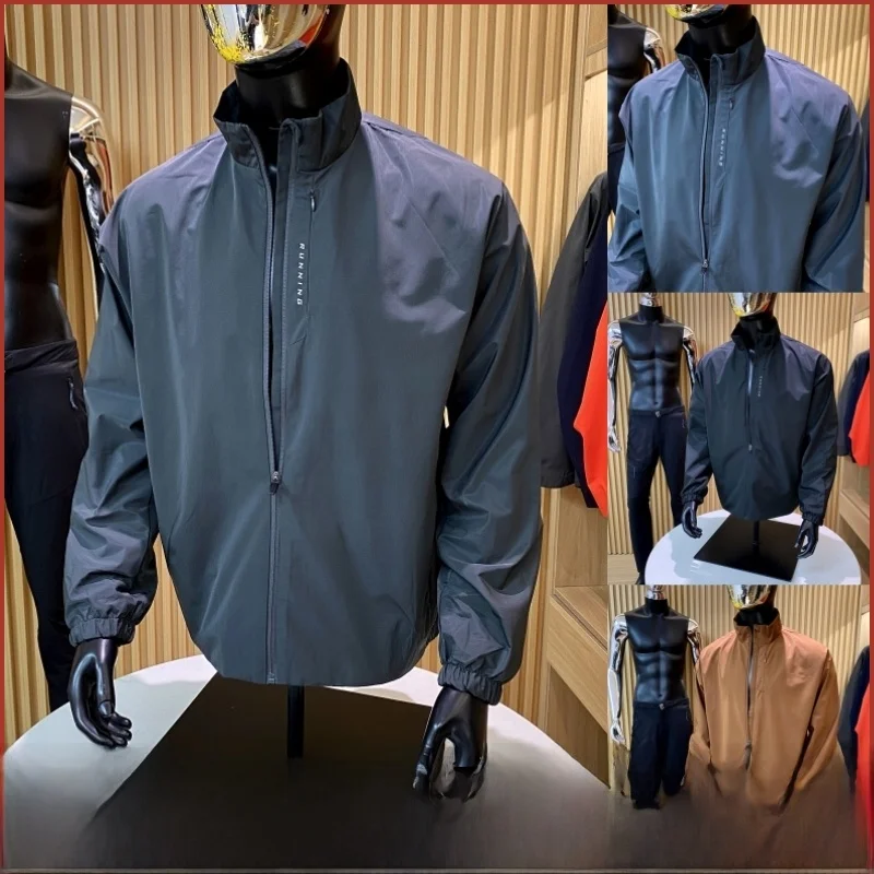 

Высококачественное мужское пальто Jaet для бега на открытом воздухе, спортивная серия, осенний сезон, длинное пальто-свек с воротником-стойкой и застежкой-молнией