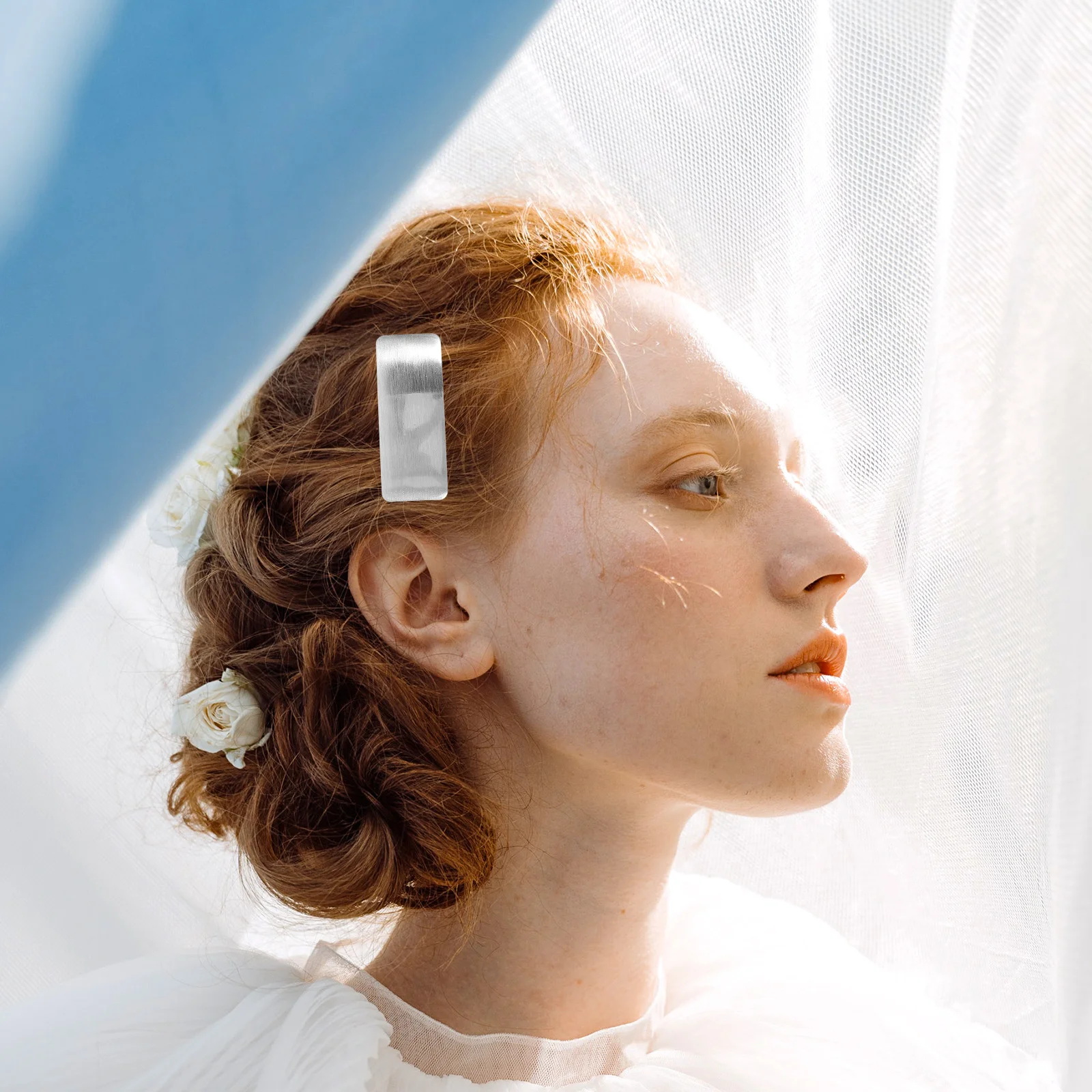 

2Pcs Metal Duckbill Hair Clips Rectangle Women Daily Wear Charming Elegance Delicate Decorative No Damage Hair Clips