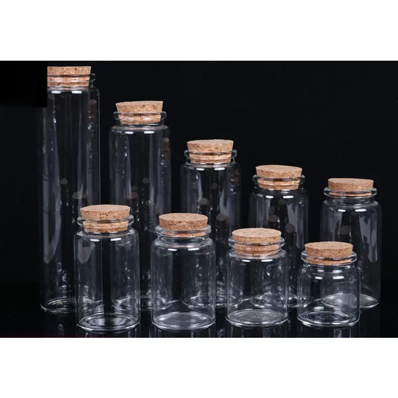 1/3pcs 50/60/90mm Test Tubes Glass Bottle with Cork Lids Potion Bottles Glass Jars Glass Vessels Spice Jars Wishing Bottles