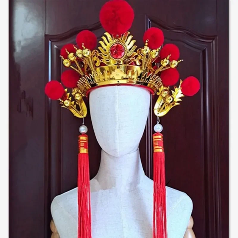 Adults Peking Opera Costume Accessories Acrobatic Dance Hats Funny Hat Headwear Festival Stage Performance