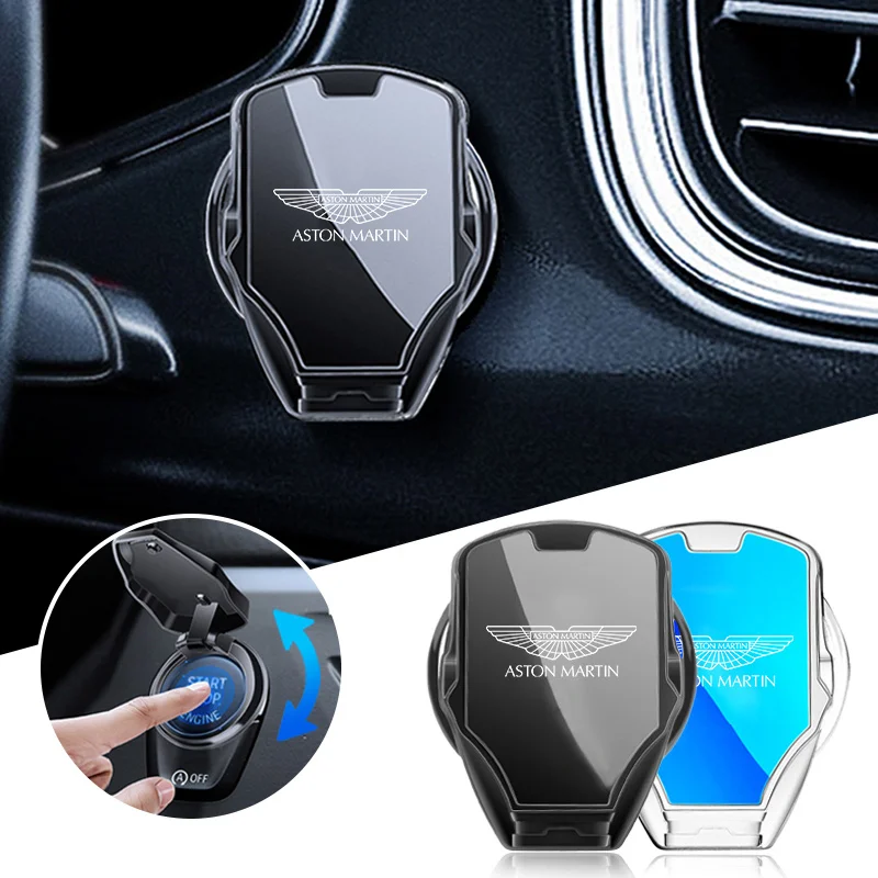 Aston Martin Start-Stopknop Cover - Gunmetal grijze uitvoering detail
