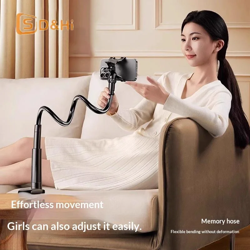 

Гибкий держатель-кронштейн для телефона на прикроватную тумбочку с длинной штангой и ручкой, для ленивых, для прямых трансляций сверху