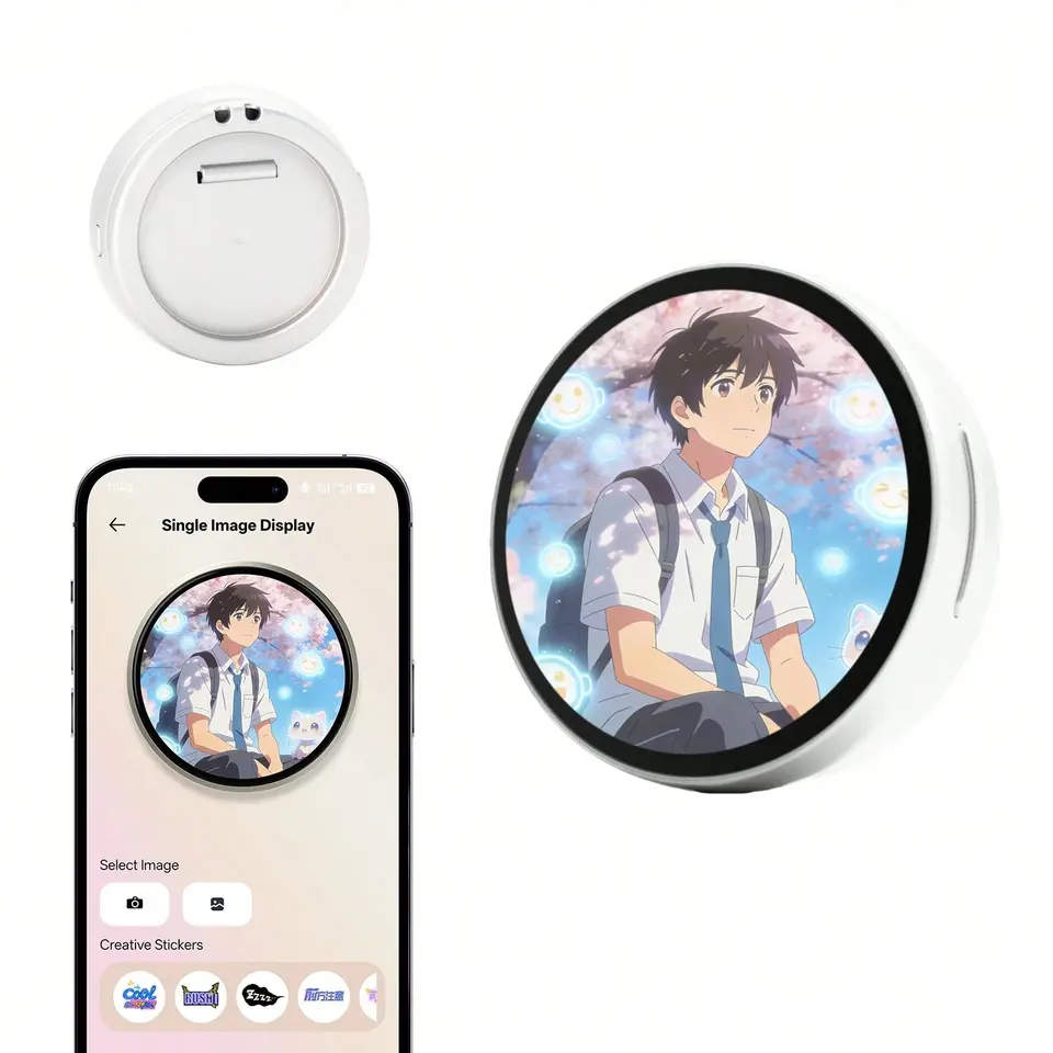 Touch Screen Digital Badge, Rechargeable Wearable Media Player