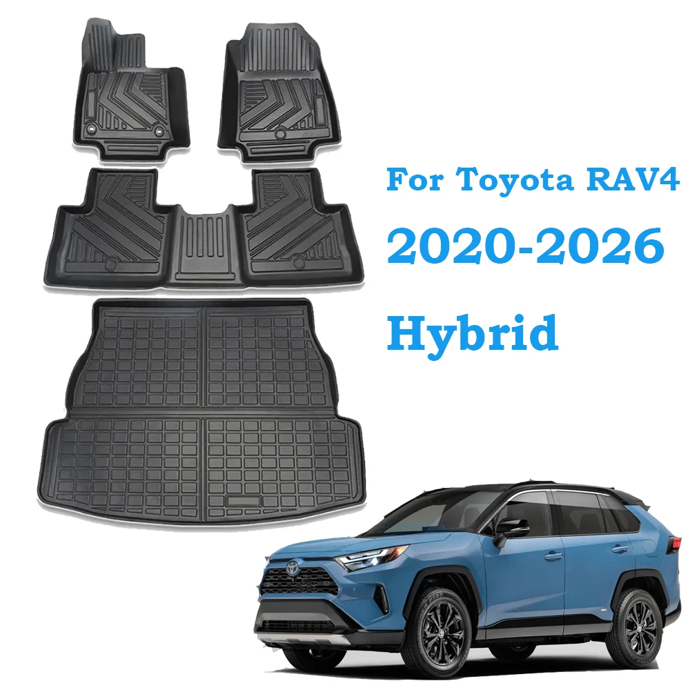 

Автомобильные коврики и вкладыши для багажника, совместимые с Toyota RAV4 Hybrid 2020-2026 (левый/правый руль), всепогодные, из TPE-резины, для защиты пола