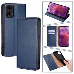 Luxury Leather Flip Phone Case for Motorola G34 G84 G54 G24 G14 G04 4G G Stylus 2024 5G Magnetic Wallet Cover for Moto G34 Funda