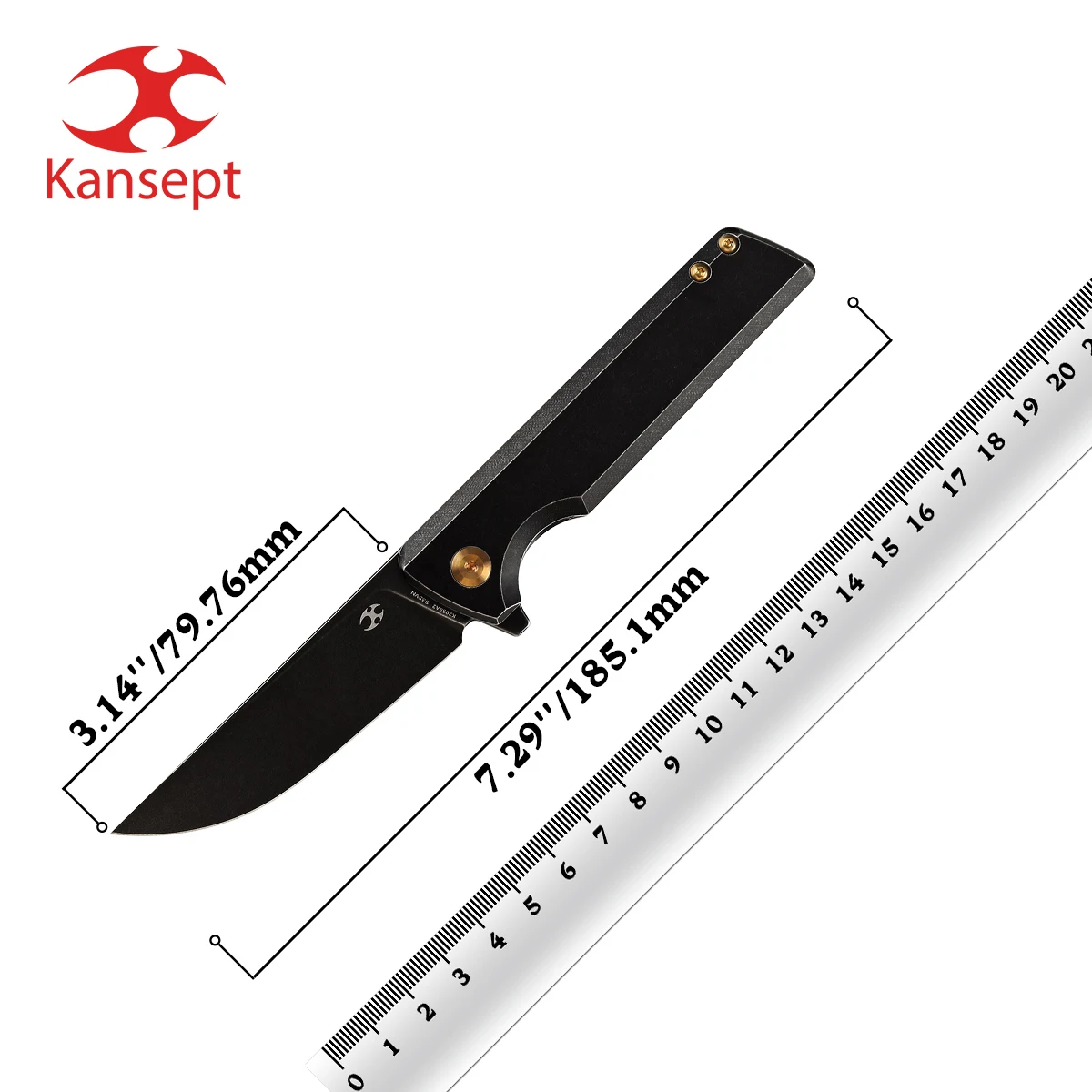 

Kansept Folding Knives K2038 Anomaly 3.14'' CPM S35VN Blade with Titanium Handle Dirk Pinkerton Designed Pocket Knife for EDC