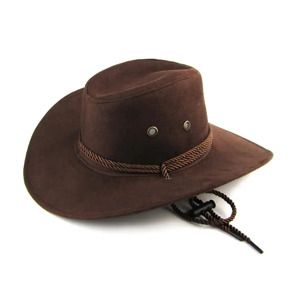 Men Western Cowboy Hat Riding Cap Wide Brimmed Crushable Crimping Gift