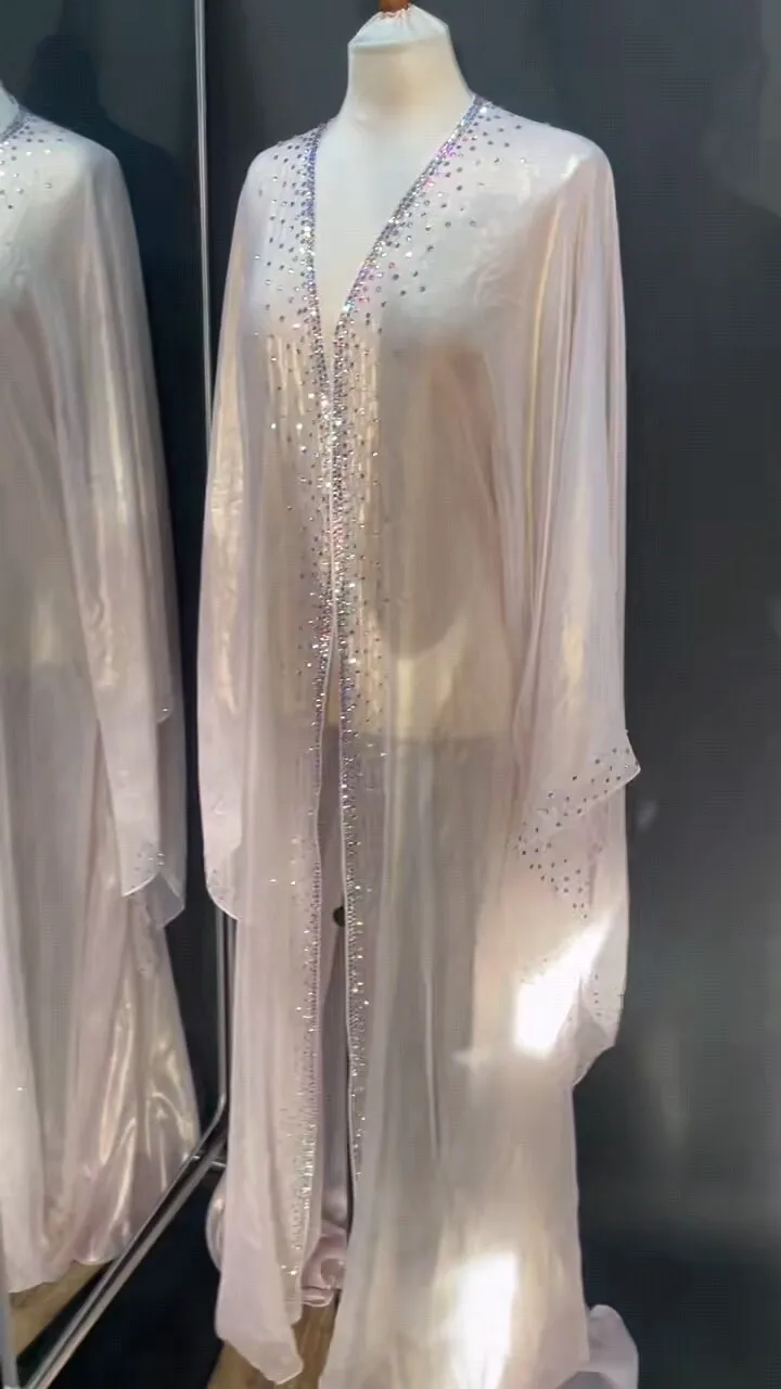 Belly Dance AB Stone Female Adult Children High end Customized Sparkling Powder Slightly Transparent Tango Team PerformanceDress