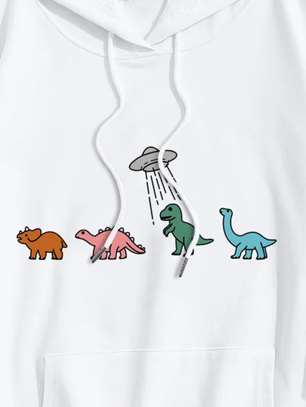 ZAFUL Cotton Hoodie for Men Cartoon Dinosaur Sweatshirts Streetwear Pullover Sweats Fall Winter Hooded Hoodies with Pocket