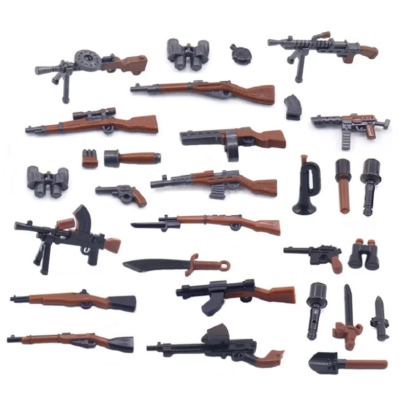 

WW2 Military Weapon Set Kit Pack Piece Accessories Army Soldier Gun Model MOC Brick Assembly Compatible Building Block Toys