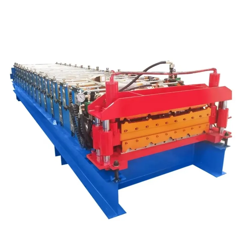 800 Type Double Layer Resin Glazed Tile Roll Forming Machine One Machine Two Uses Roofing Sheet Metal Press Machine