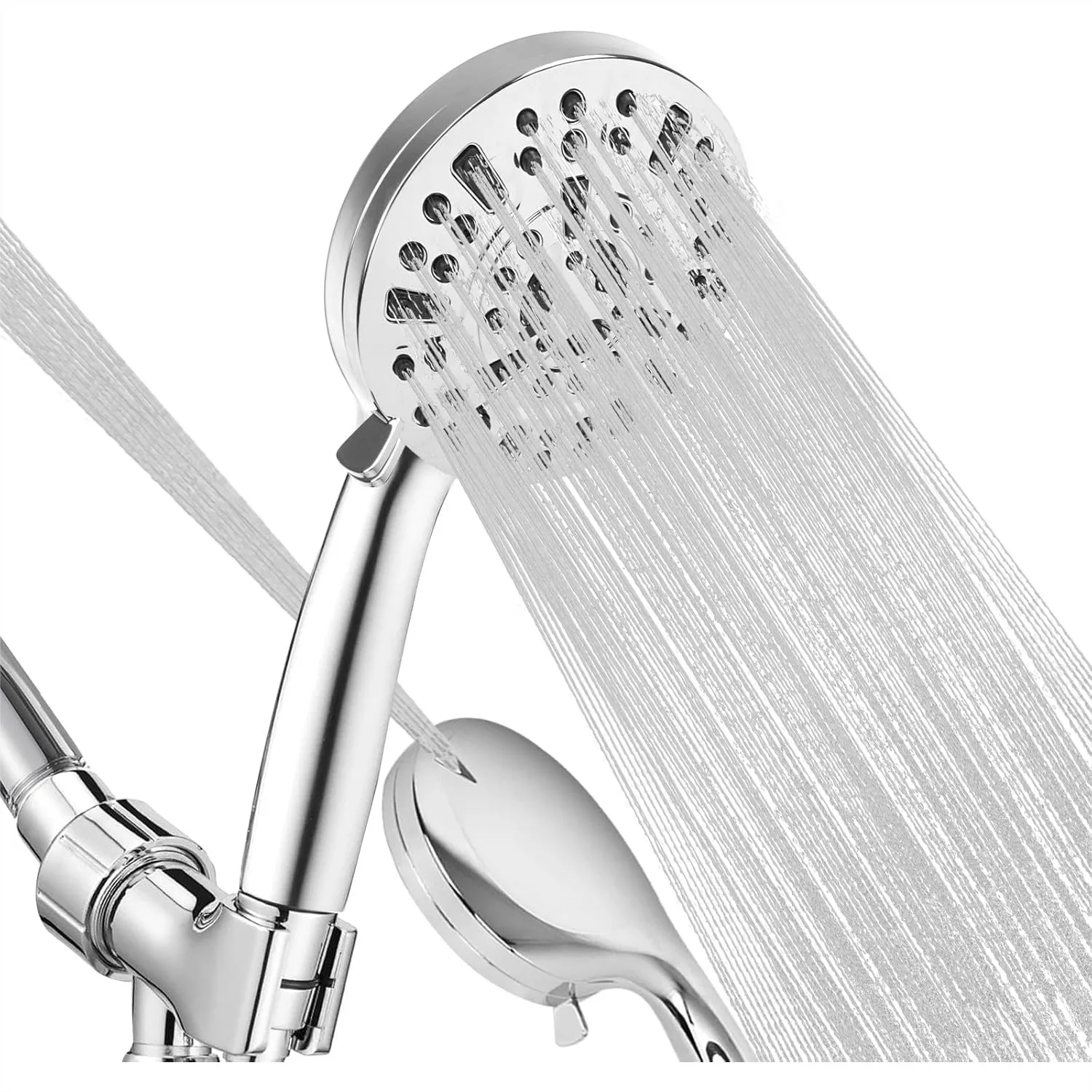 

High Pressure Shower Head with Handheld, 10 Mode Anti-Clog Nozzles, 2 Power Wash for Tub & Pets, 59 Inch Hose & Bracket