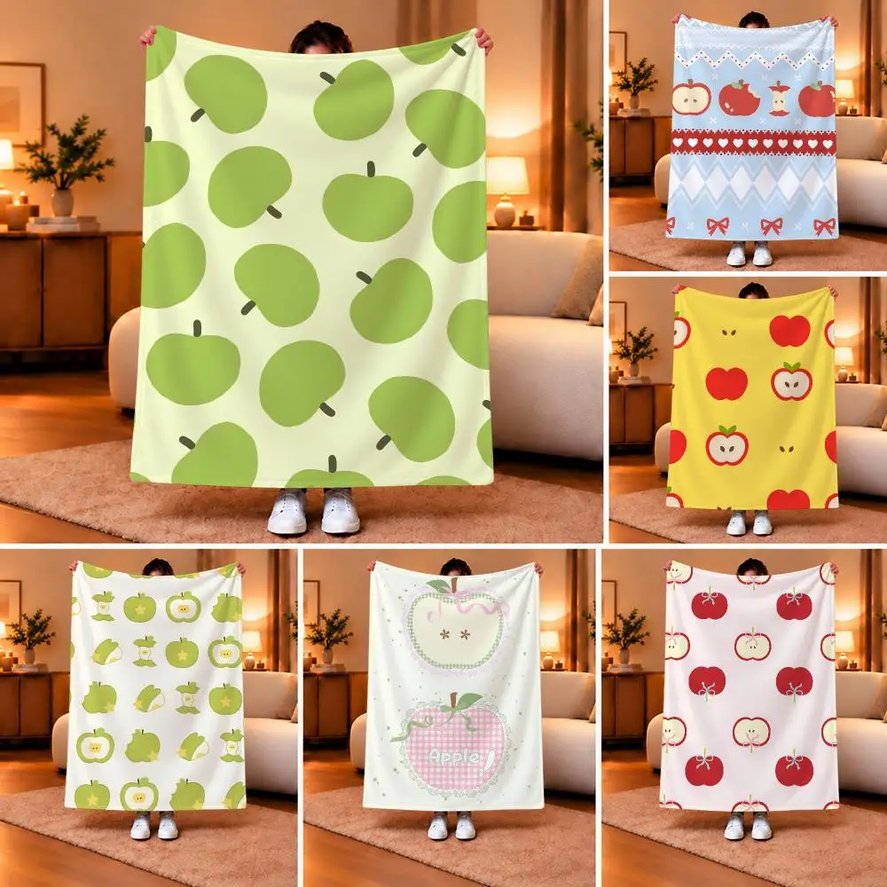 Simple attractive apples Throw 240g Throw Warm Soft Flannel Blanket, Multi-use for Sofa Bed Camping Travel Nap
