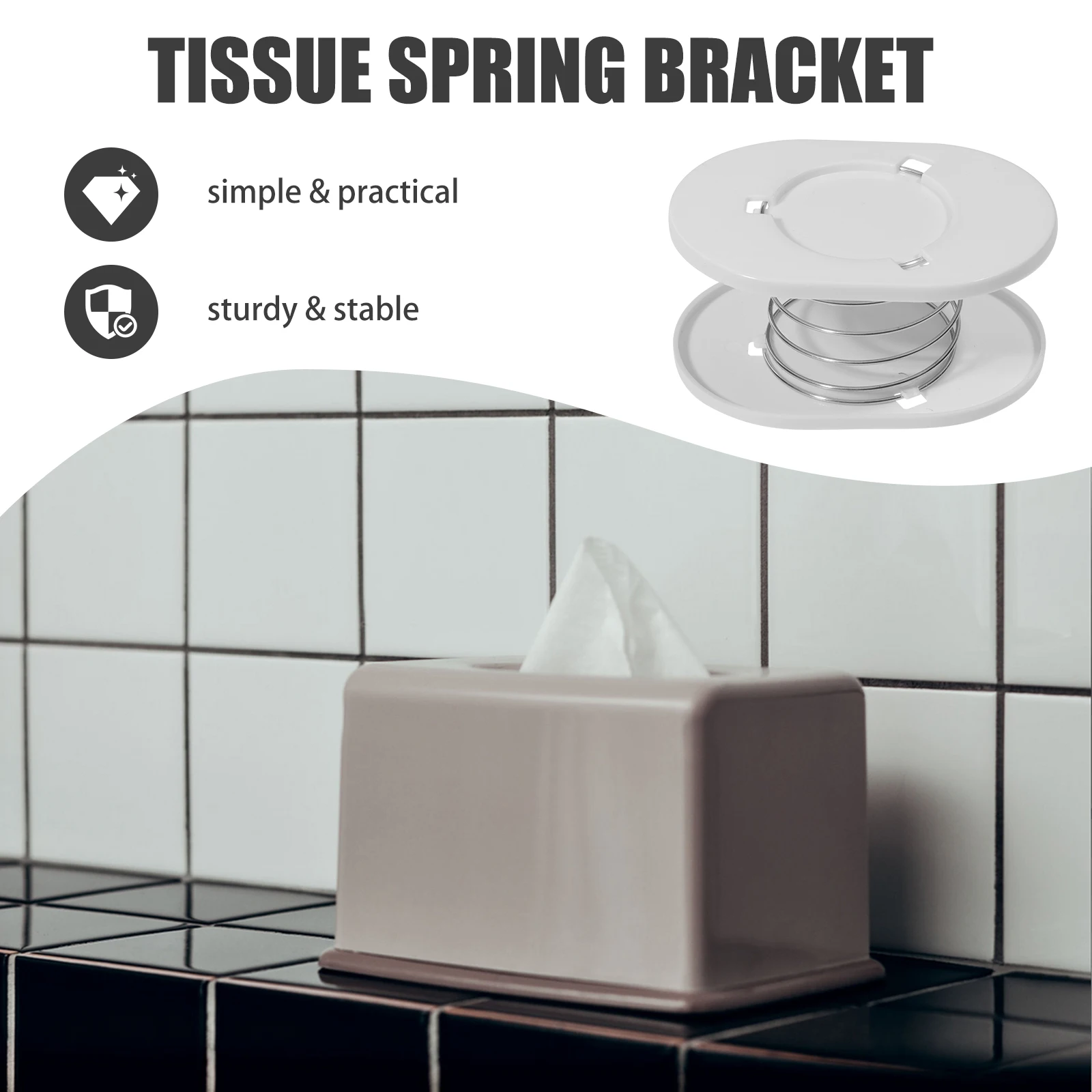 

2pcs Practical Tissue Box Spring Support Napkin Holder For Everyday Convenience