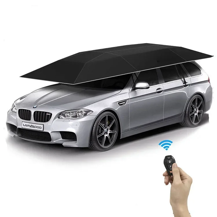 Custom Print 4.8m 4.2m Design Automatic Sun Shade Sunshade Car Tent Cover Umbrella