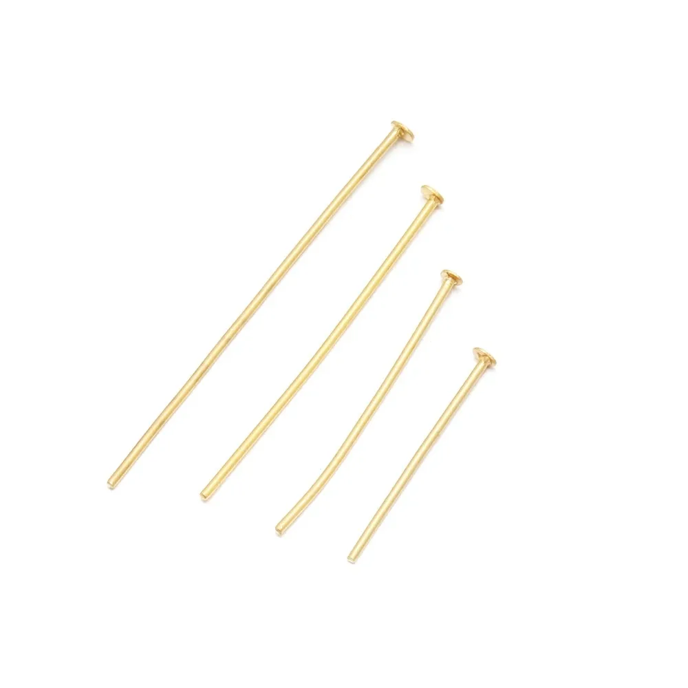 100Pcs Stainless Steel 15/20/25/30/35MM Gold Color T Flat Head Pins Headpins For DIY Jewelry Findings Making Accessories