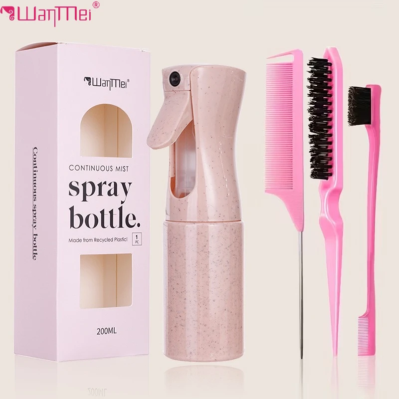 Kit de corte de cabelo profissional, 4 unidades, pente desembaraçador, escova de estilo, garrafa de spray de água de alta pressão, ferramentas de salão de cabeleireiro