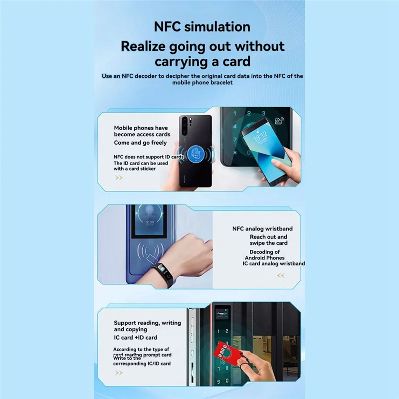 IC ID NFC PRO 카드 리더기 블루투스 RFID 복사기 엘리베이터 암호화 지원 Android IOS Harmonyos-[A04I]