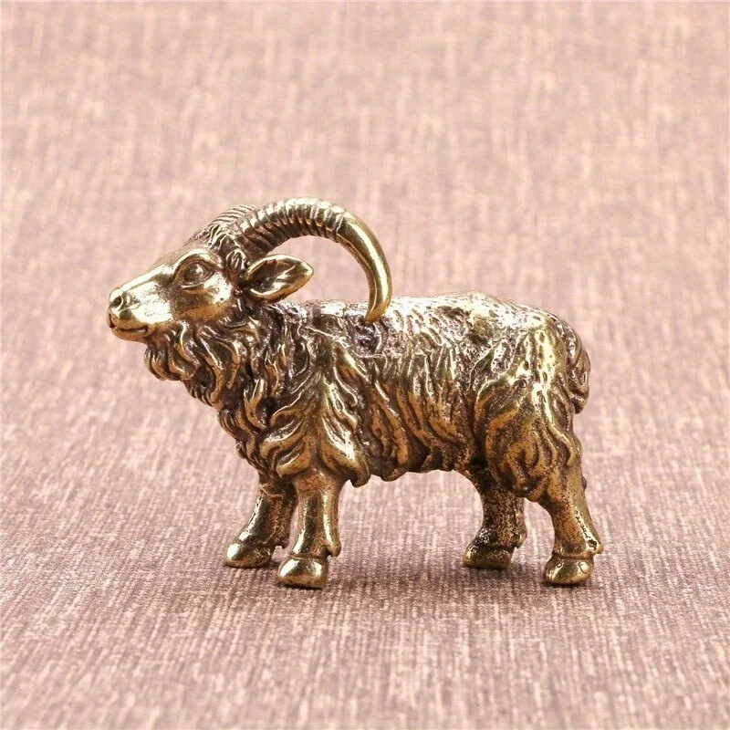 Solid Brass Hyena Figurine Miniature Office Desktop Tea Pet Ornament Vintage Animal Dog Statue Crafts Collection Home Decoration - view 3