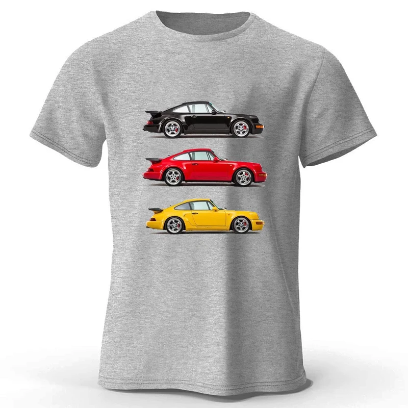 Car Racing Classic Graphic T Shirts Short Sleeve 100% Cotton T-shirts Oversize Tops Summer Harajuku Streetwear Men\'s Clothing