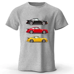 Car Racing Classic Graphic T Shirts Short Sleeve 100% Cotton T-shirts Oversize Tops Summer Harajuku Streetwear Men's Clothing