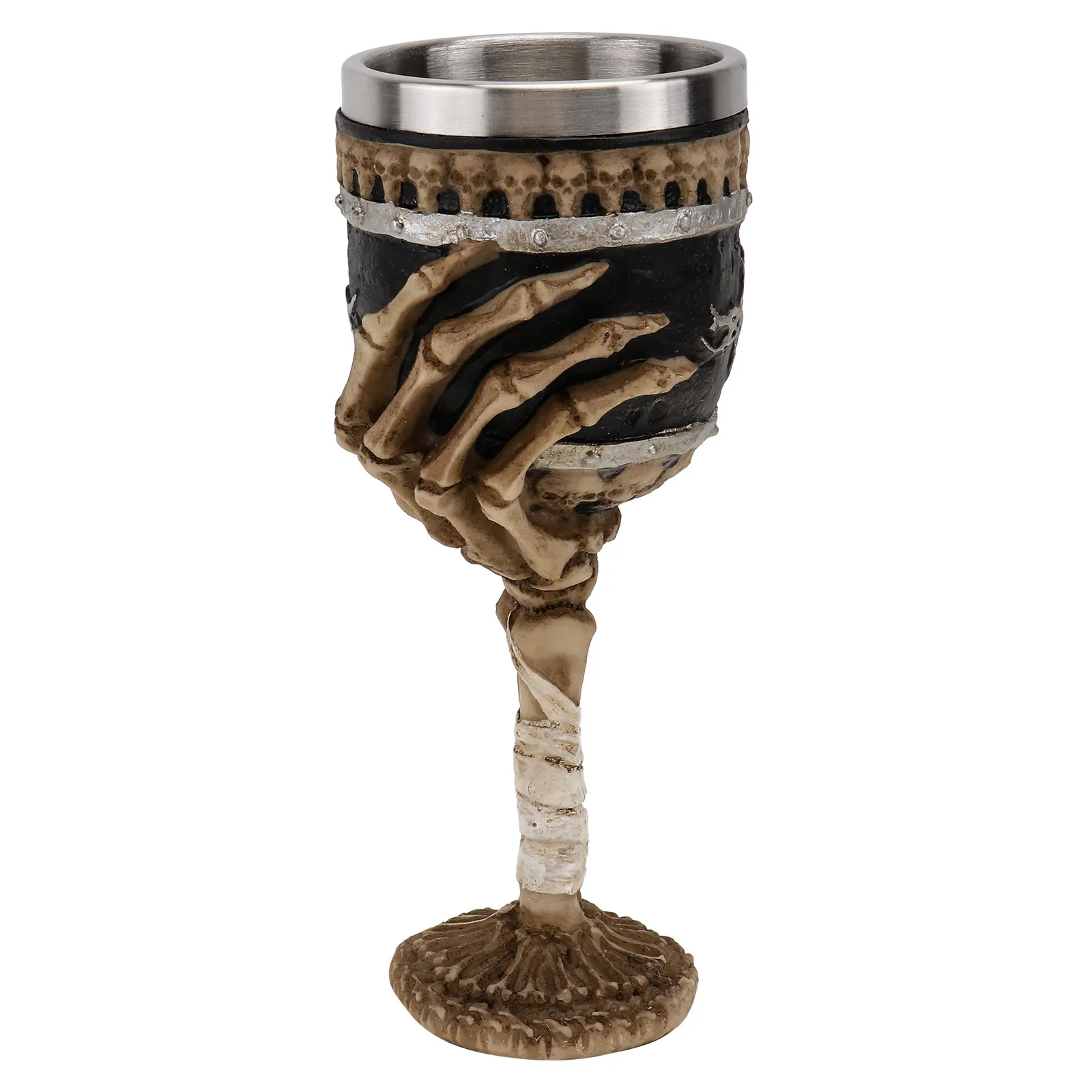 

Skull Goblet Decorative Liquor Cup Thick Bottom Stable Resin Stainless Steel Horror Wine Party Drink Ware Halloween