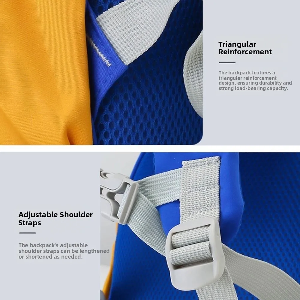 Animal Patterns Kindergarten School Bag Waterproof Adjustable Straps Cartoon Nursery Backpack Comfortable Zipper Closure