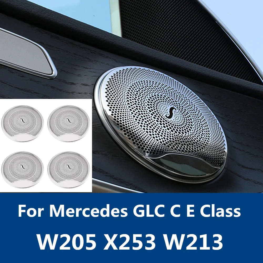 Capa de alto-falante para porta de carro, decoração de alto-falante, acessórios interiores para Mercedes Benz Classe C GLC E X253 W213 W205 E300 300
