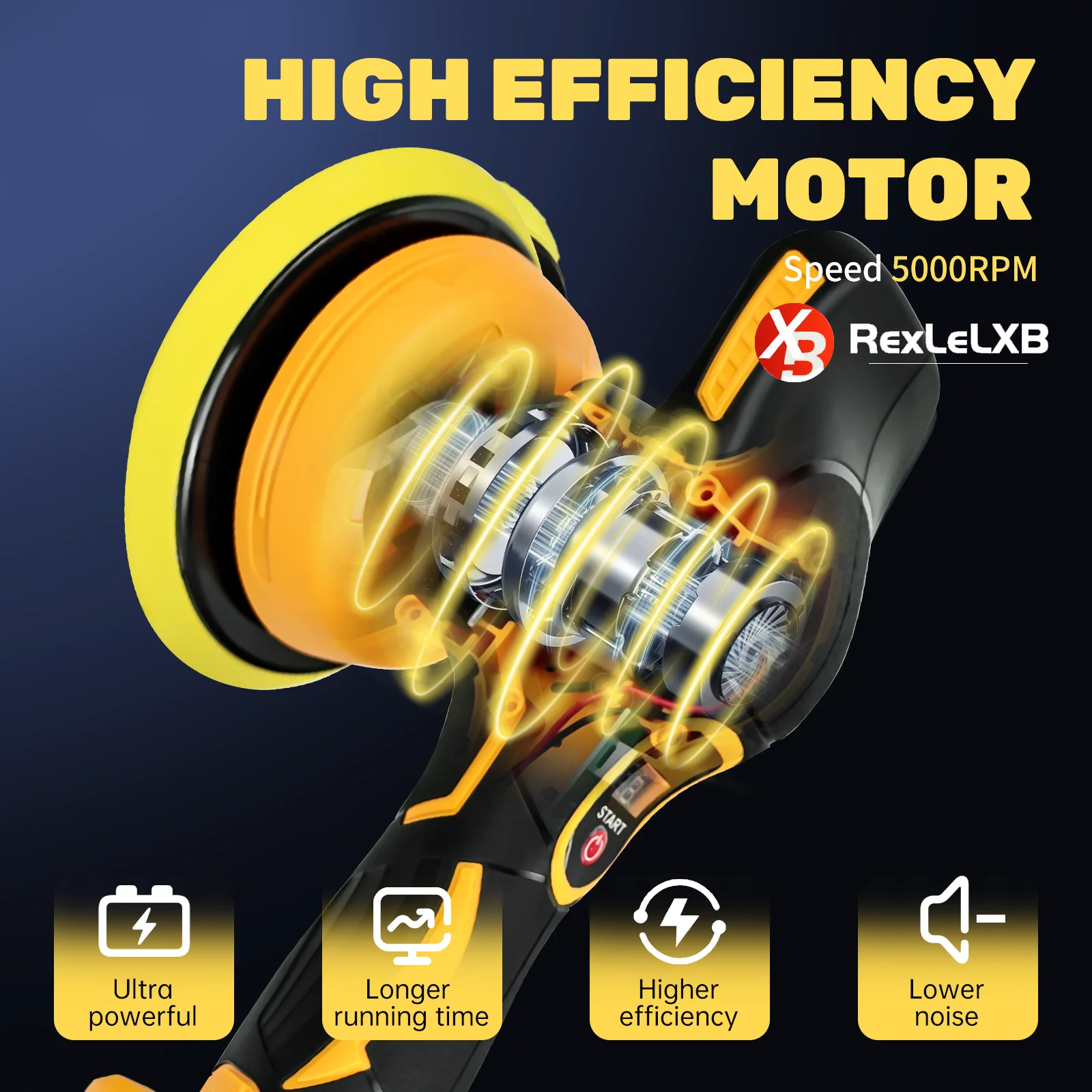 Imagem -03 - Polidor de Carro sem Fio para Dewalt Buffer Detalhamento Enceramento Bateria 20v Velocidade Variável 5000rpm sem Bateria