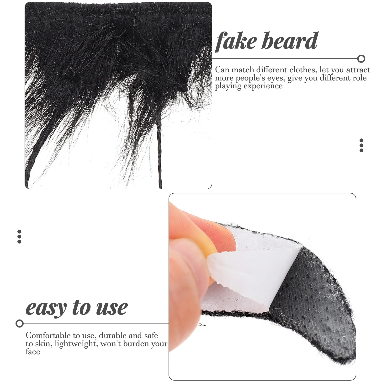 

3Pcs Pirate Costume Fake Beard Cosplay Props Party Supplies Halloween Role Beard Mustache Cosplay Pirate Prop