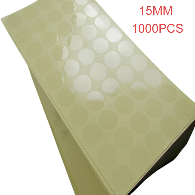 1000 15MM clear round sticker round transparent labels circle PVC Sealing labels