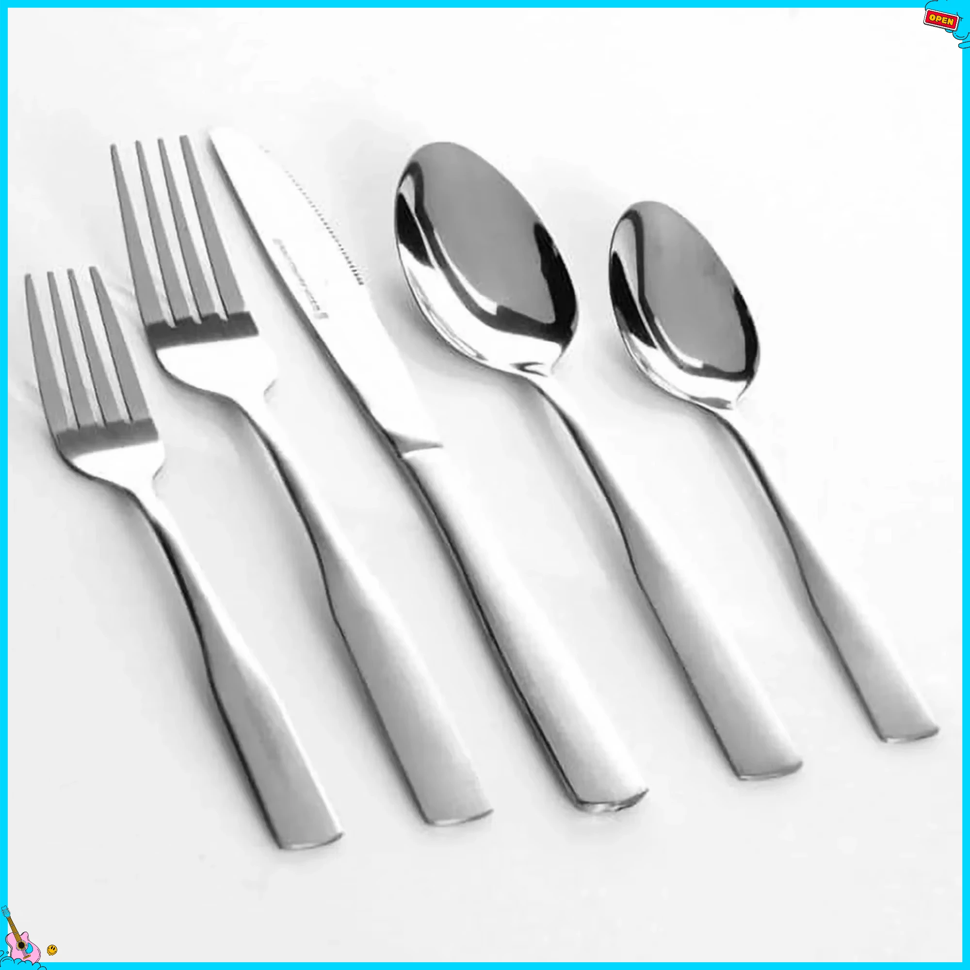 

Stainless Steel Flatware Set 61-Pc - With Storage Caddy for Home - Ideal for Wedding Gifting & New Home Essentials