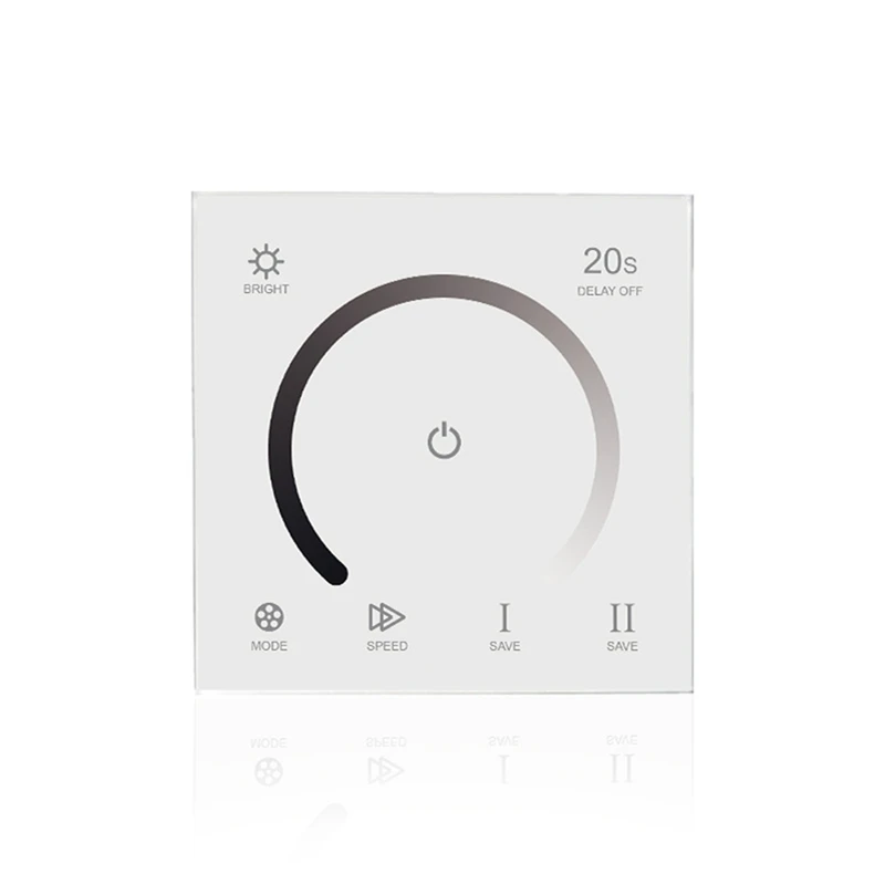 Hot 86 Sty Touch Panel Switch DC12V 24V Controller Light Dimmer Single Color/CT/RGB/RGBW LED Strip Wall Switch