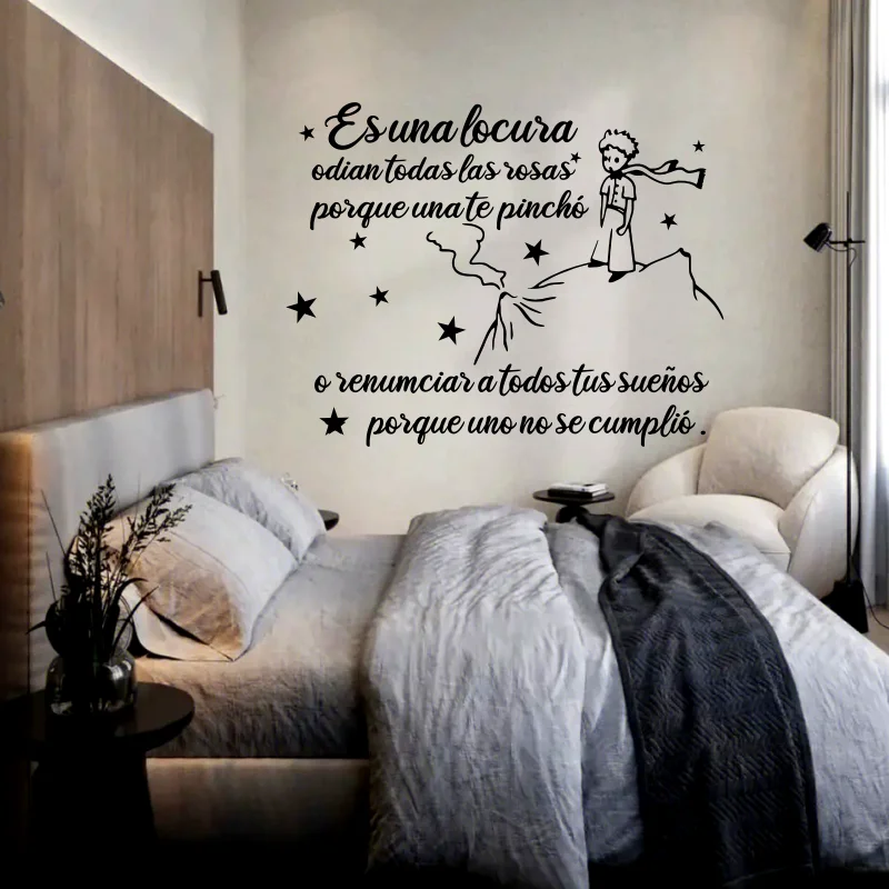 Spanish The Little Prince Wall Sticker El Principito Animal Inspirational Quote Wall Decal Kid Room Nursery Vinyl Home Decor #31