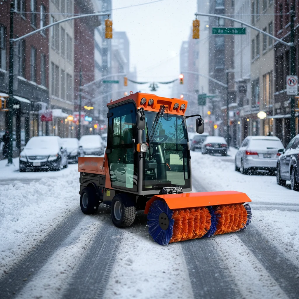 Residential Snow Cleaner Ride On Snow Blower Enclosed Cabin 4 Wheels Snow Sweeper