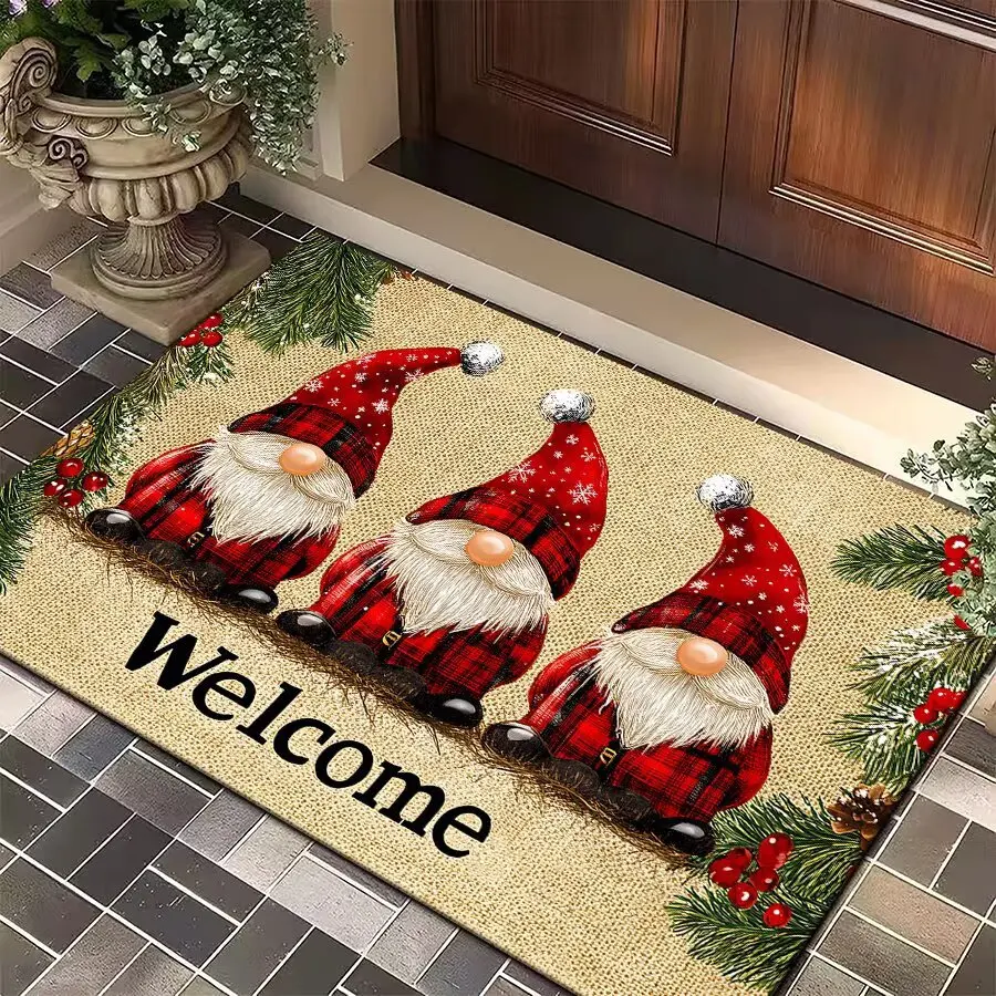 

Christmas Tree Santa Claus Elk Christmas Entry Door Floor Mat Festive Decorations Carpet Bathroom Anti-slip Mat Entrance Doorma